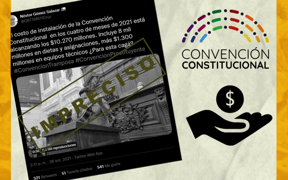 Es impreciso que el gasto de la Convención Constitucional fue de $10.270 millones en cuatro meses